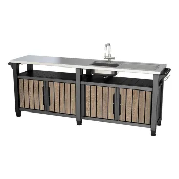 Bucatarie de gradina cu aspect de lemn de frasin 237x52 cm Unity Chef - Keter imagine