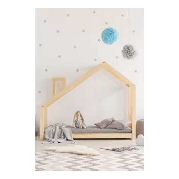 Cadru pat din lemn de pin, in forma de casuta Adeko Mila DMS, 140 x 200 cm imagine