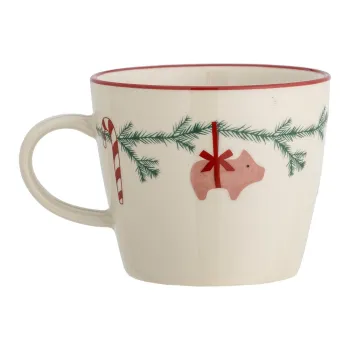 Cana alba din gresie 300 ml cu model de Craciun Yule - Bloomingville imagine