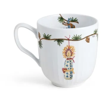 Cana alba din portelan 330 ml cu model de Craciun Hammershoi - Kahler Design imagine