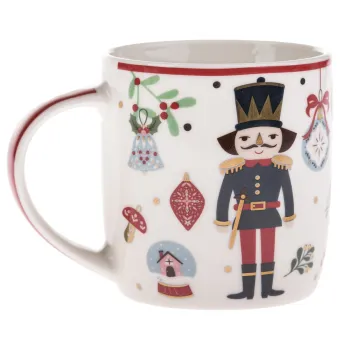 Cana alba din portelan 370 ml cu model de Craciun - Dakls imagine