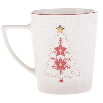 Cana alba din portelan 380 ml cu model de Craciun - Dakls imagine