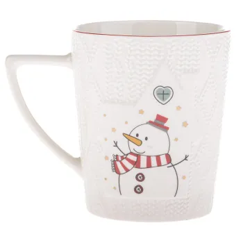 Cana alba din portelan 380 ml cu model de Craciun - Dakls imagine