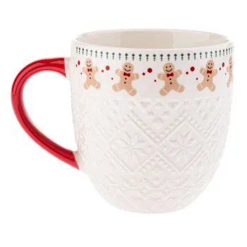 Cana alba din portelan 630 ml cu model de Craciun Knitting - Dakls imagine