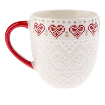 Cana alba din portelan 630 ml cu model de Craciun Knitting - Dakls imagine
