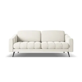 Canapea alba cu tapiterie din catifea 202 cm Nalu - Makamii imagine