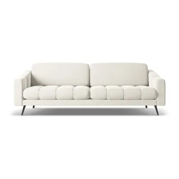 Canapea alba cu tapiterie din catifea 238 cm Nalu - Makamii imagine