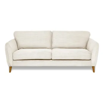 Canapea alba cu tapiterie din catifea reiata 206 cm Paris - Scandic imagine