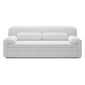 Canapea alba extensibila/cu spatiu de depozitare cu tapiterie din tesatura boucle 236 cm Elioss - ELTAP imagine