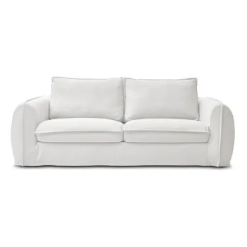 Canapea alba pentru dormitul zilnic/extensibila 216 cm Archimede - Bobochic Paris imagine