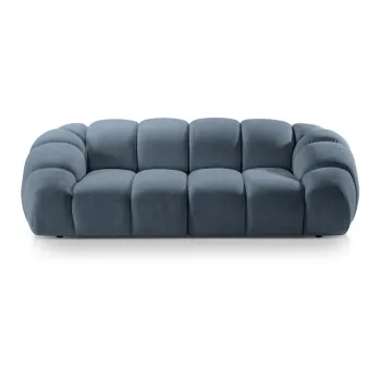 Canapea albastra cu tapiterie din catifea 254 cm Diana - Micadoni Home imagine