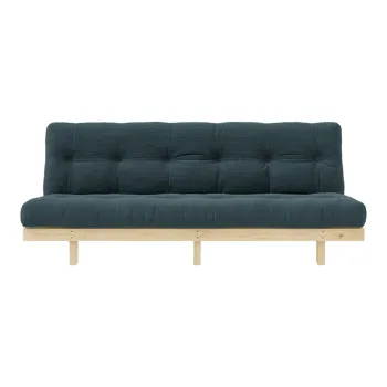 Canapea albastra cu tapiterie din catifea reiata 200 cm Lean - Karup Design imagine