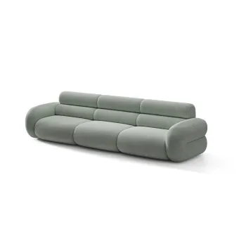 Canapea albastra cu tapiterie din chenille 305 cm Neo - Micadoni imagine