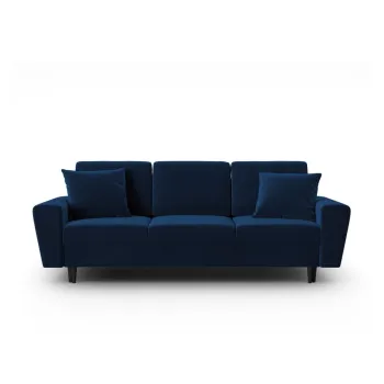 Canapea albastra extensibila, cu spatiu de depozitare cu tapiterie din catifea 235 cm Kyoto - Cosmopolitan Design imagine