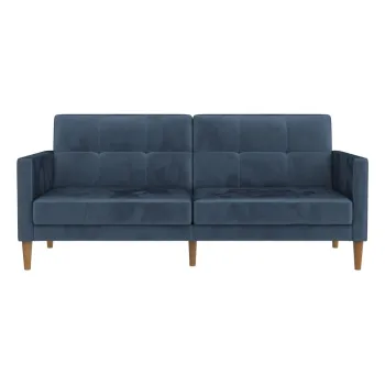 Canapea albastra extensibila cu tapiterie din catifea 207 cm Lilly - Storaa imagine