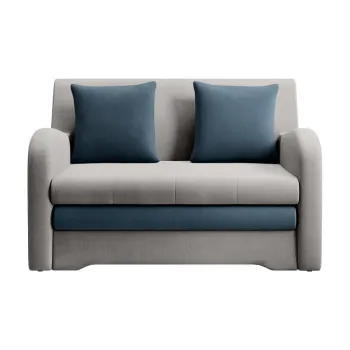 Canapea albastra/gri deschis extensibila cu tapiterie din catifea 130 cm Ario - ELTAP imagine