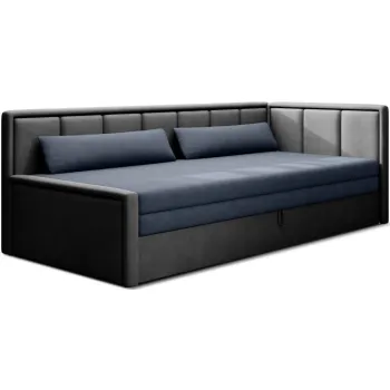 Canapea albastra/gri extensibila/cu spatiu de depozitare cu tapiterie din chenille 214 cm Fulgeo - ELTAP imagine