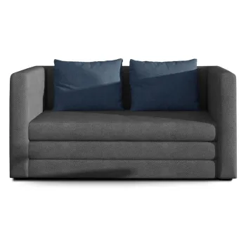 Canapea albastra/gri extensibila cu tapiterie din chenille 132 cm Neva - ELTAP imagine