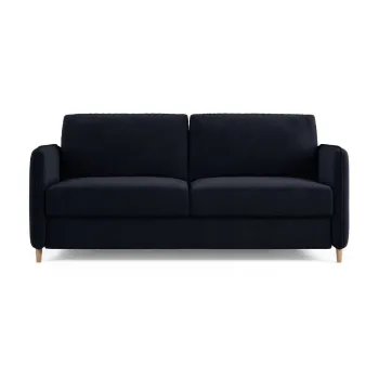 Canapea albastra pentru dormitul zilnic cu tapiterie din catifea 184 cm Simo - Micadoni imagine