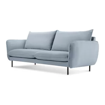 Canapea albastru-deschis cu tapiterie din catifea 160 cm Vienna - Cosmopolitan Design imagine