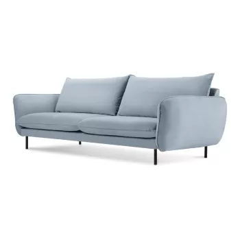 Canapea albastru-deschis cu tapiterie din catifea 200 cm Vienna - Cosmopolitan Design imagine