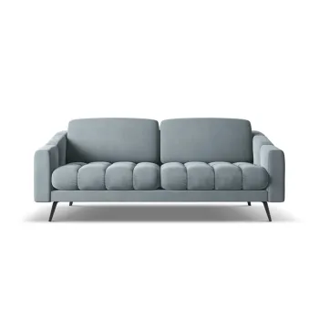 Canapea albastru-deschis cu tapiterie din catifea 202 cm Nalu - Makamii imagine