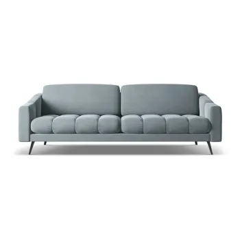 Canapea albastru-deschis cu tapiterie din catifea 238 cm Nalu - Makamii imagine