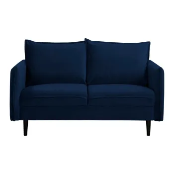 Canapea albastru-inchis cu tapiterie din catifea 138 cm Juli - Ropez imagine