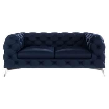 Canapea albastru-inchis cu tapiterie din catifea 185 cm Chelsea - Ropez imagine
