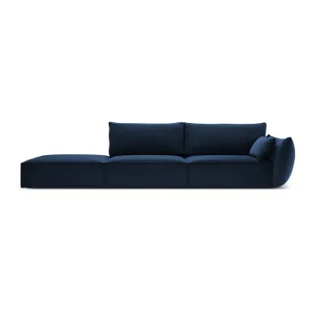 Canapea albastru-inchis cu tapiterie din catifea, cu colt pe partea stanga 264 cm Vanda - Mazzini Sofas imagine