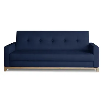 Canapea albastru-inchis extensibila/cu spatiu de depozitare cu tapiterie din catifea 216 cm Selene - ELTAP imagine