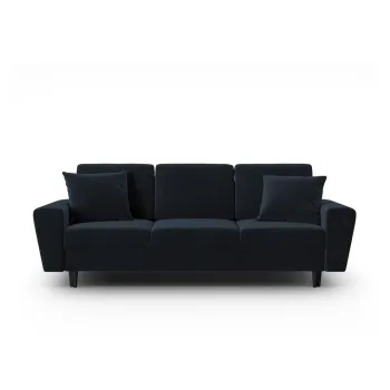 Canapea albastru-inchis extensibila, cu spatiu de depozitare cu tapiterie din catifea 235 cm Kyoto - Cosmopolitan Design imagine