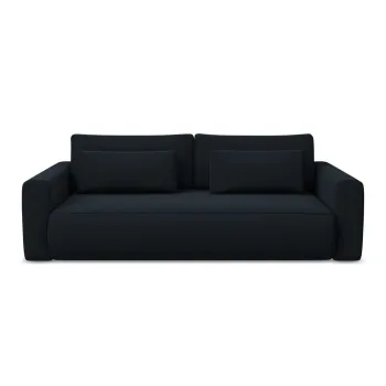 Canapea albastru-inchis extensibila/cu spatiu de depozitare cu tapiterie din catifea 238 cm Kapua - Makamii imagine