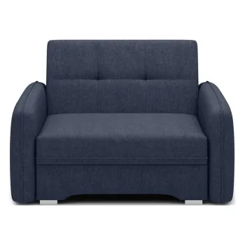 Canapea albastru-inchis extensibila/cu spatiu de depozitare cu tapiterie din chenille 102 cm Laine - ELTAP imagine