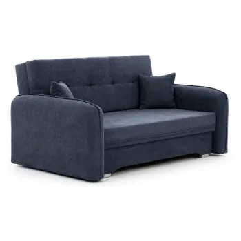 Canapea albastru-inchis extensibila/cu spatiu de depozitare cu tapiterie din chenille 155 cm Laine - ELTAP imagine