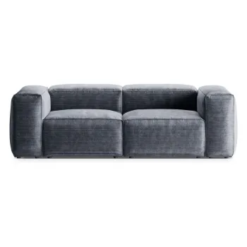 Canapea albastru prafuit cu tapiterie din catifea reiata 224 cm Bergano - Cosmopolitan Design imagine