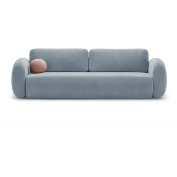 Canapea albastru prafuit extensibila/cu spatiu de depozitare cu tapiterie din catifea 262 cm Tonale - Cosmopolitan Design imagine