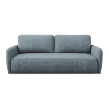 Canapea albastru prafuit extensibila/cu spatiu de depozitare cu tapiterie din chenille 218 cm Lilo - Makamii imagine