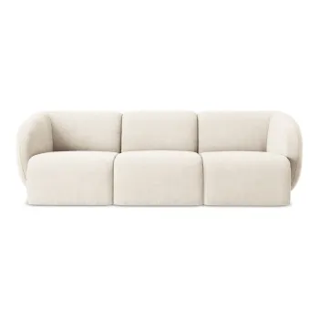 Canapea bej cu tapiE>erie din chenille 244 cm Lani aEURMakamii imagine