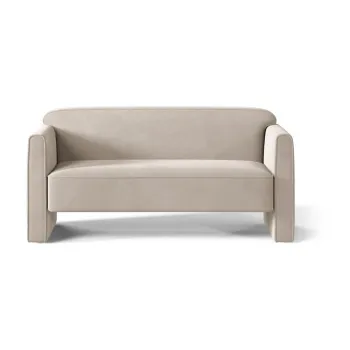 Canapea bej cu tapiterie din catifea 140 cm Abby - Micadoni imagine