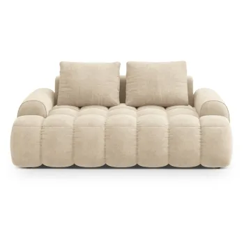 Canapea bej cu tapiterie din catifea 175 cm Linz - Cosmopolitan Design imagine