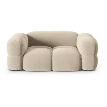 Canapea bej cu tapiterie din catifea 180 cm Loretto - Cosmopolitan Design imagine