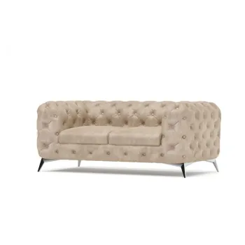 Canapea bej cu tapiterie din catifea 185 cm Chelsea - Ropez imagine