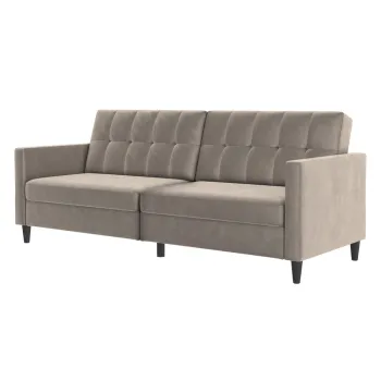 Canapea bej cu tapiterie din catifea 203 cm Hartford - Storaa imagine