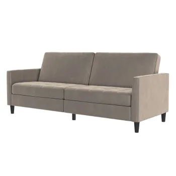 Canapea bej cu tapiterie din catifea 207 cm Presley - Storaa imagine