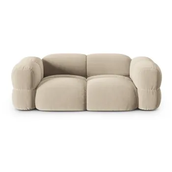 Canapea bej cu tapiterie din catifea 210 cm Loretto - Cosmopolitan Design imagine