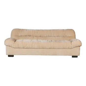 Canapea bej cu tapiterie din catifea 214 cm Douglas - Dutchbone imagine