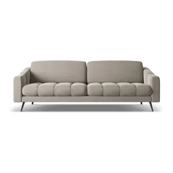 Canapea bej cu tapiterie din catifea 238 cm Nalu - Makamii imagine