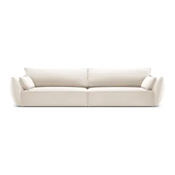 Canapea bej cu tapiterie din catifea 248 cm Vanda - Mazzini Sofas imagine