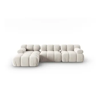 Canapea bej cu tapiterie din catifea 285 cm Bellis - Micadoni Home imagine